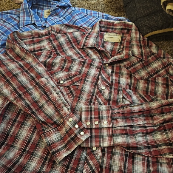 ELY CATTLEMAN, WRANGLER, ARIAT + MENS LOT PEARLSNAPS LARGE 38/34 - Picture 9 of 13